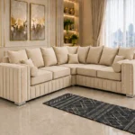 Modern Cream L Shape Sofa - Luxury Corner Seating Collection