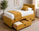 Golden Single Divan Bed with Mattress & Drawers – 3ft 90×190cm - Image 3