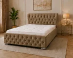 Hazelnut Brown Oxford Bed – Sophisticated 4ft 6in Double Bed with Plush Upholstery - Image 2