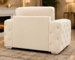 Cream 1 Seater Sofa - Elegant Plush Accent Chair with Luxury Detailing - Image 4