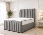 Silver Grey Super King Bed – Elegant 6ft Panelled Frame with Mattress