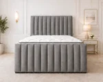 Silver Grey Super King Bed – Elegant 6ft Panelled Frame with Mattress - Image 2
