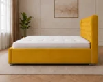 Amber Yellow Oxford Super King Bed – Sophisticated 6ft Upholstered Design with Mattress - Image 4