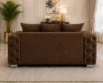 Walnut 2 Seater Sofa – Luxury Tufted Style, Plush Fabric & Elegant Home Seating - Image 4