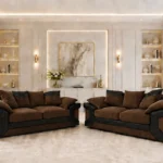 Walnut Dino 3+2 Seater Sofa Set – Elegant Living Room Suite with Premium Finish