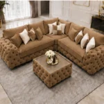 Oak L Shape Corner Sofa – Warm Luxury with a Stylish Modern Character