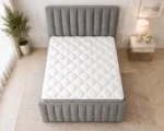 Silver Grey Super King Bed – Elegant 6ft Panelled Frame with Mattress - Image 3