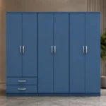 6 Door Wardrobe for Bedroom with 2 Spacious Bottom Drawers