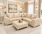 Luxury 5 Seater Cream Corner Sofa – Premium Chesterfield Living Room Sofa