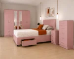 Elegant Pink Bedroom Furniture Set – King Size Bed & Storage - Image 2