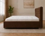 Mahogany Wine Super King Oxford Bed – Elegant 200 × 200 cm Padded Frame with Mattress - Image 4