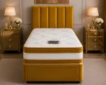 Rust Yellow 3ft Divan Bed – Stylish Storage Drawers & Mattress