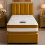 Rust Yellow 3ft Divan Bed – Stylish Storage Drawers & Mattress