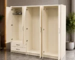 Elegant Wooden 6 Door Wardrobe with 2 Storage Drawers - Image 5