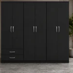 Modern 6 Door Wardrobe with 2 Bottom Drawers Large Clothes Storage