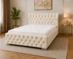 Champagne Beige Oxford Bed – Stylish 4ft 6in Double Frame with Elegant Headboard - Image 2