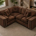 Walnut 4 Seater Sofa – Luxury Modern Living Room Sofa with Plush Seating