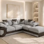 Dino 5 Seater Sofa in Light Grey - Contemporary Leather Touch Design