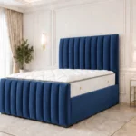 Ocean Blue Super King Bed with Mattress – Premium 6ft Upholstered Frame