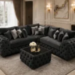 Modern Corner Sofa Collection - Luxury Dark Grey L Shape Seating