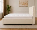 Warm Ivory Super King Oxford Bed – Contemporary Luxury Headboard with Comfortable Mattress - Image 4