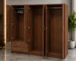 Modern 6 Door Clothes Cabinet with Bottom Storage Drawers - Image 5
