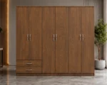 Modern 6 Door Clothes Cabinet with Bottom Storage Drawers