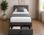 Stylish Grey 3ft Divan Bed with Underbed Storage – Mattress Included