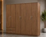 Modern 6 Door Clothes Cabinet with Bottom Storage Drawers - Image 3