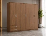 Modern 6 Door Clothes Cabinet with Bottom Storage Drawers - Image 2