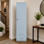 Modern 1 Door Wardrobe Cabinet with 2 Bottom Drawers