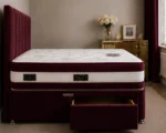 Rich Maroon Single Divan Bed 3ft – Mattress & Drawers-Deep Wine Single Divan – 90×190cm - Image 3