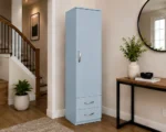 Modern 1 Door Wardrobe Cabinet with 2 Bottom Drawers - Image 2