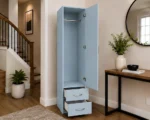 Modern 1 Door Wardrobe Cabinet with 2 Bottom Drawers - Image 4