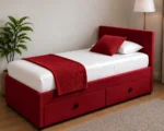 Bold Red Single Bed – Divan Base, Mattress & Storage Drawers-90*190cm - Image 2