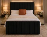 Stylish Black King Panel Bed – 180x200cm, Modern Design - Image 2