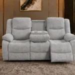 Roma 3 Seater Light Grey Reclining Sofa – Modern Comfortable Sofa for Family Living Rooms & Home Lounges