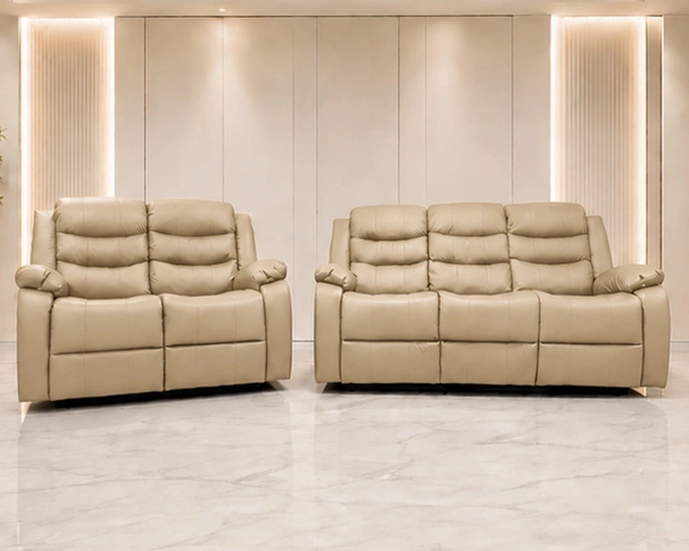 3 Exceptional Comfort & Design – Roma 3+2 Seater Sofa Beige Leather 2+3 Sofa Set - Elegant 5-Seater Lounge Furniture - Image 1
