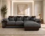 Dino 5 Seater Corner Sofa Dark Grey - Modern Large Corner Sofa for Living Room - Image 2