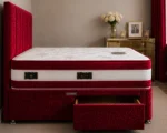 Red Single Divan Bed with Mattress & Drawers – 3ft (90 × 190 cm) - Image 3
