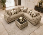 Elegant Beige Corner Sofa - Luxury Living Room Furniture