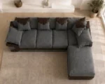 Dino 5 Seater Corner Sofa Dark Grey - Modern Large Corner Sofa for Living Room - Image 3