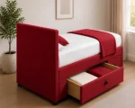 Bold Red Single Bed – Divan Base, Mattress & Storage Drawers-90*190cm - Image 4