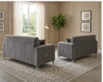 ORION Turkish Sofa Bed with Storage - Luxury Blue Velvet 3+2 Sofa Set - Modern Premium Design - Image 3