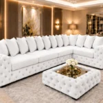 Elegant Large Corner Sofa Suite with Tufted Detailing - Comfortable Seating, Premium Finish & Contemporary Style