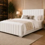 Contemporary White 6ft Bed – Sophisticated Super King Panel Headboard