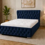 Royal Navy King Oxford Bed – Contemporary Luxury Headboard with Comfortable Mattress