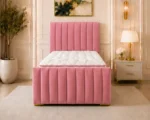 Berry Pink Panel Single Bed – Contemporary 3ft Frame with Sophisticated Tall Headboard