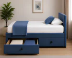 Navy Blue Single Divan – 90×190cm with Mattress & Drawers– 3ft Divan Base - Image 6