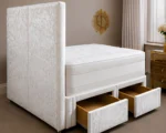 Ivory Single Divan Bed – 90×190cm with Mattress & Drawers– Elegant Off-White Single Bed - Image 4